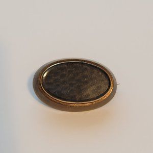 Small Antique Victorian Mourning Oval Brooch